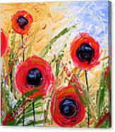 Abstract Modern Floral Art Poppy Garden By Amy Giacomelli Canvas Print
