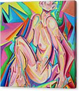 Abstract Nude With Green Hood Canvas Print