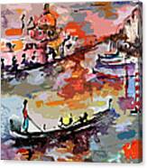 Abstract Venice Italy Gondolas Canvas Print