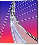 Abstract Wired Steel Arc On Rainbow Neon Canvas Print