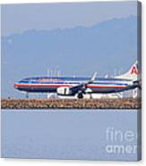 American Airlines Jet Airplane At San Francisco International Airport Sfo . 7d11837 Canvas Print