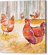 Autumn Hens Canvas Print