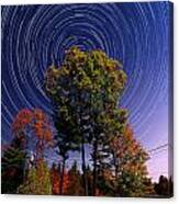 Autumn Star Trails In New Hampshire Canvas Print