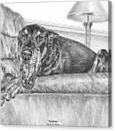 Bedtime - Doberman Pinscher Dog Art Print Canvas Print