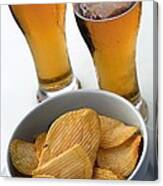 Beer And Crisps Canvas Print