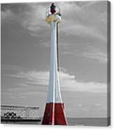 Belize City Lighthouse Color Splash Black And White Canvas Print