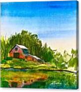 Blue Sky River Canvas Print