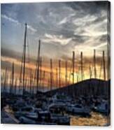 #boats #boat #ship #sun #sunset Canvas Print