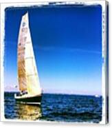 Breeze Came Up A Bit For Boston Yacht Canvas Print