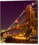 Brooklyn Bridge At Night Canvas Print