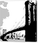 Brooklyn Bridge Bw Canvas Print