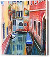 Canal Reflections In Venice Italy Canvas Print