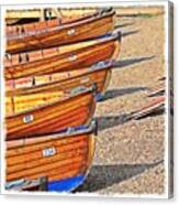 Canoes In A Row! #canoe #rowboat #oars Canvas Print