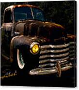 Chevy Hot Rat Rod Pickup Cowgirl's Last Stand Canvas Print