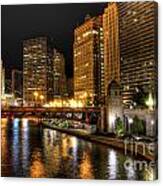 Chiacgo Downtown At Night Canvas Print