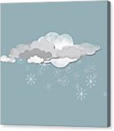 Clouds And Snowflakes Canvas Print