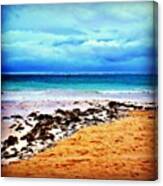 #clouds #ocean #water #beach #sand Canvas Print