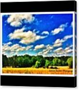 #clouds #trees #grass #sky #bluesky Canvas Print