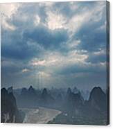 Cloudy Sunset In Guilin Guangxi China Canvas Print