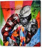 #colourful #kiss #streetart Nearby The Canvas Print