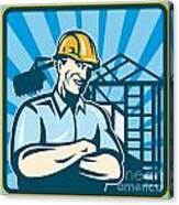 Construction Engineer Foreman Worker Canvas Print