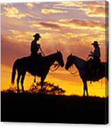 Cowboy And Cowgirl Canvas Print