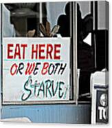 Eat Here Canvas Print