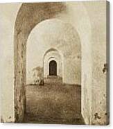 El Morro Fort Barracks Arched Doorways Vertical San Juan Puerto Rico Prints Vintage Canvas Print