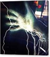 #electricity #hand #static #lightning Canvas Print
