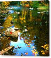 Fall Color At The River Canvas Print