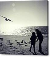 Feeding Time Bw Canvas Print