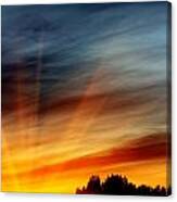 Fiery Sunset In The Evening Canvas Print
