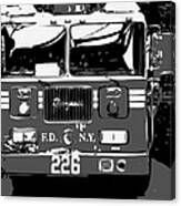 Fire Truck Bw3 Canvas Print
