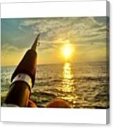 #fishing #pole #fish #sunset #lifestyle Canvas Print