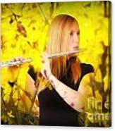 Flute And The Sounds Of Spring Canvas Print
