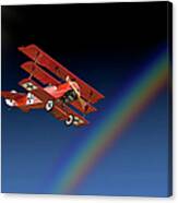 Fokker With Rainbow Canvas Print