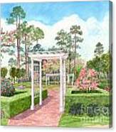 Garden With Pergola Canvas Print