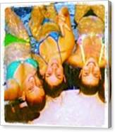 #girls #friends #water #pool #bikini Canvas Print