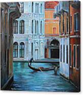 Gondolier In Venice Canvas Print