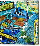 Greek Collage - Signs And Lettering 1 Canvas Print