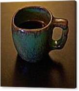 Green Cup Of Coffee Canvas Print