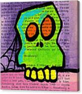 Green Skull Canvas Print