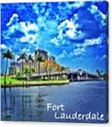 Greeting From Fort Lauderdale - Canvas Print