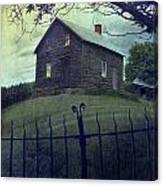 Haunted House On A Hill With Grunge Look Canvas Print