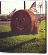 #haystack #pumpkinface #cute Canvas Print