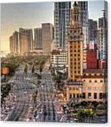Hdr Of Downtown Miami Canvas Print