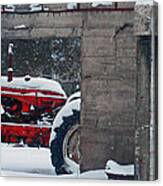 Hidden Red Tractor Canvas Print