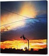 Holy Wow!!!! #sunset #stoplight Canvas Print
