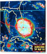 Hurricane Andrew, Infrared Image, 1992 Canvas Print