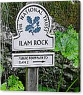 Ilam Rock Sign - Dovedale Canvas Print